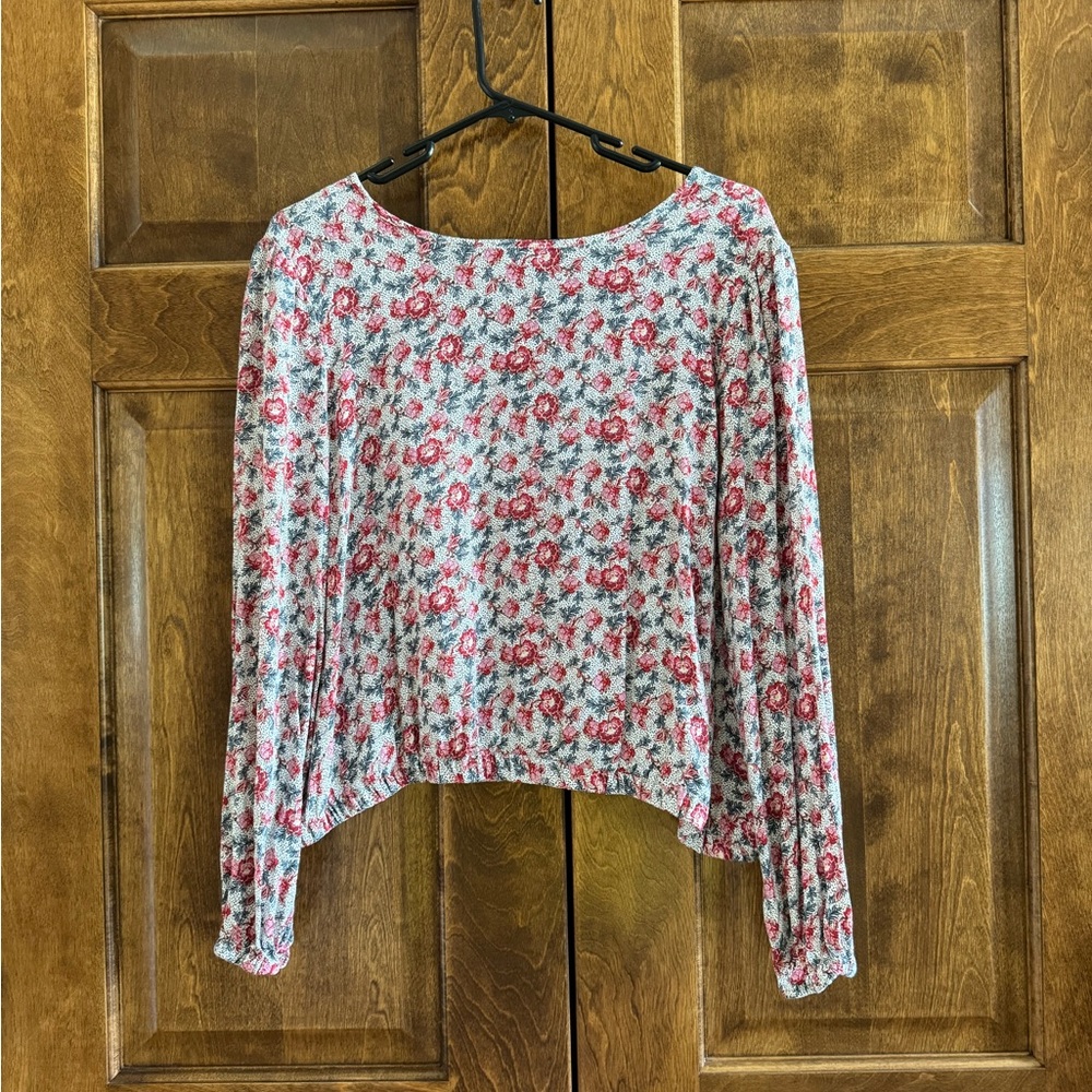 LOFT Floral Print Women's Blouse - Size Petite Large